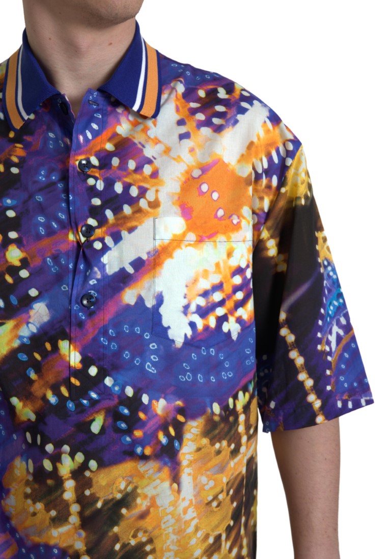 Dolce & Gabbana – Poloshirt aus Baumwolle mit Luminous-Print für Herren