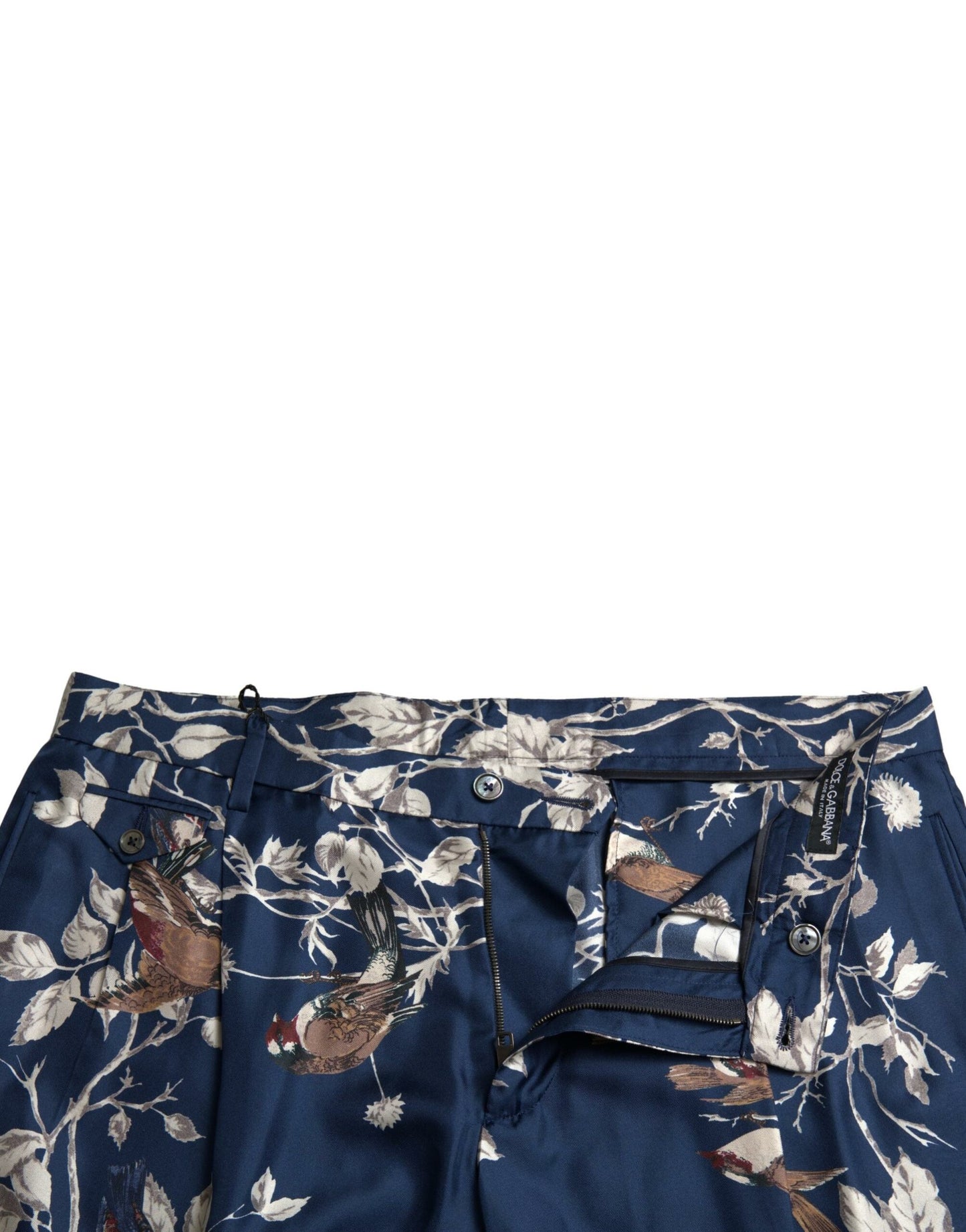 Dolce & Gabbana – Blaue Bermudashorts aus Seide mit Blumendruck für Herren