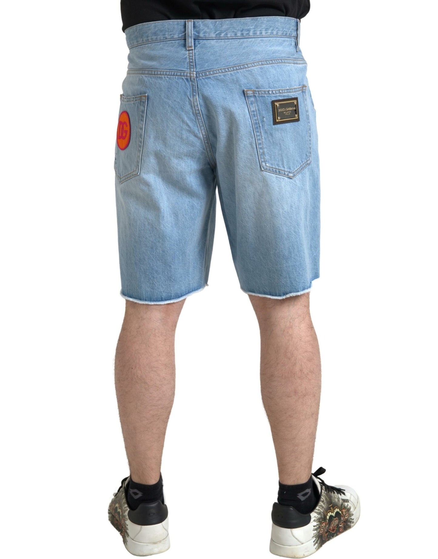 Dolce & Gabbana Hellblaue Bermuda-Shorts aus Baumwolle für Herren