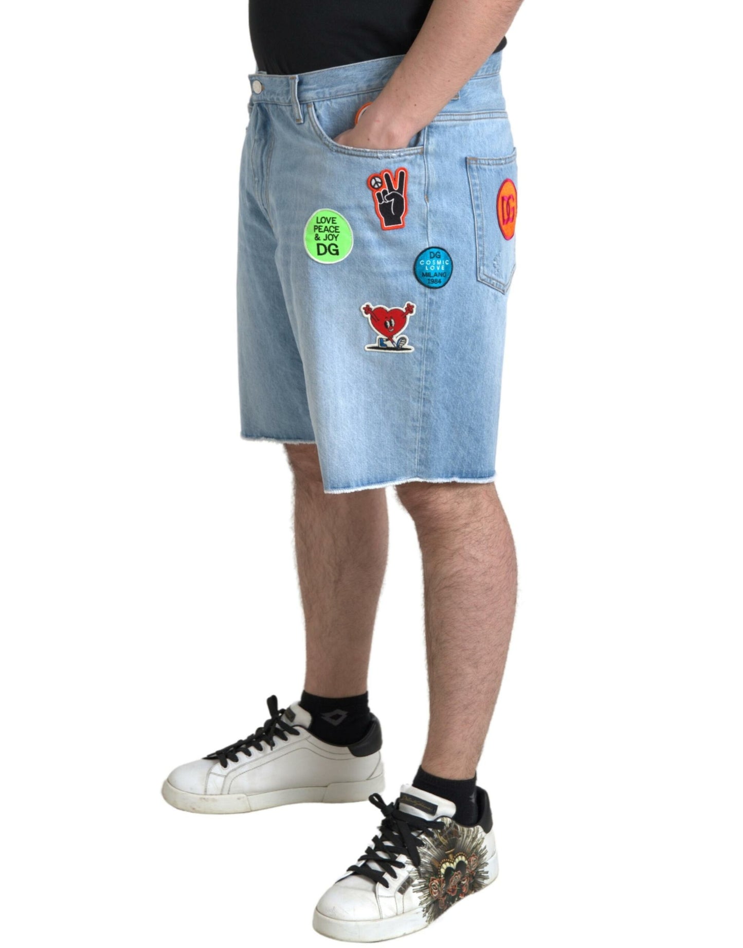 Dolce & Gabbana Hellblaue Bermuda-Shorts aus Baumwolle für Herren