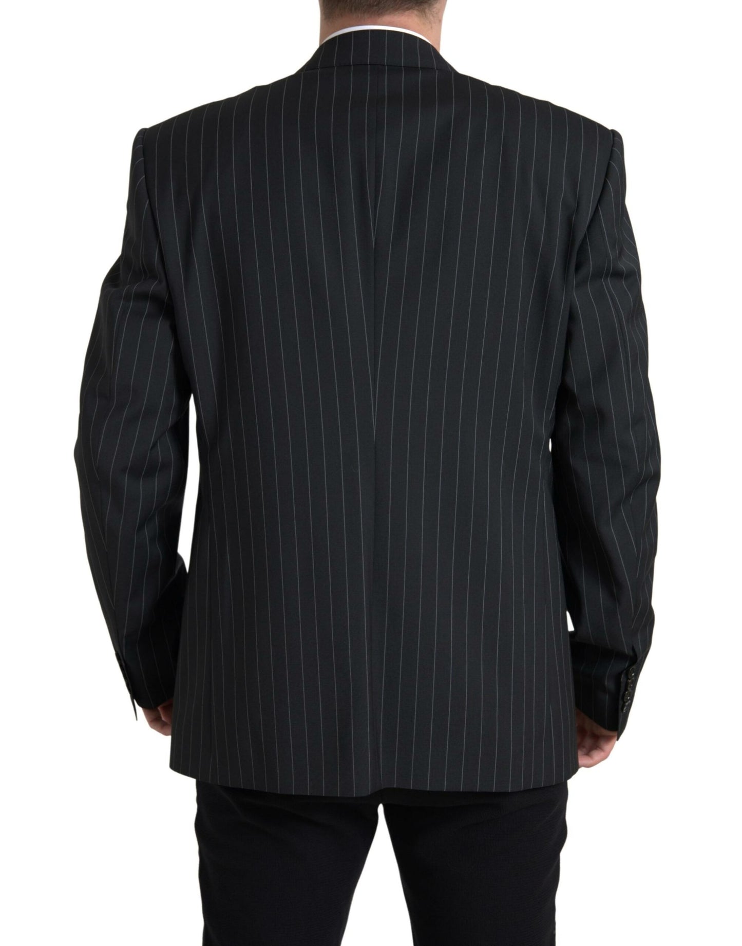 Dolce & Gabbana – Einreihiger SICILIA-Blazer mit schwarzen Streifen