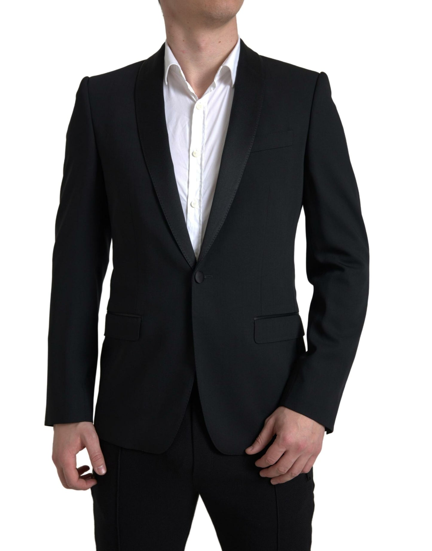 Dolce & Gabbana – Einreihiger MARTINI-Blazer aus schwarzer Wolle