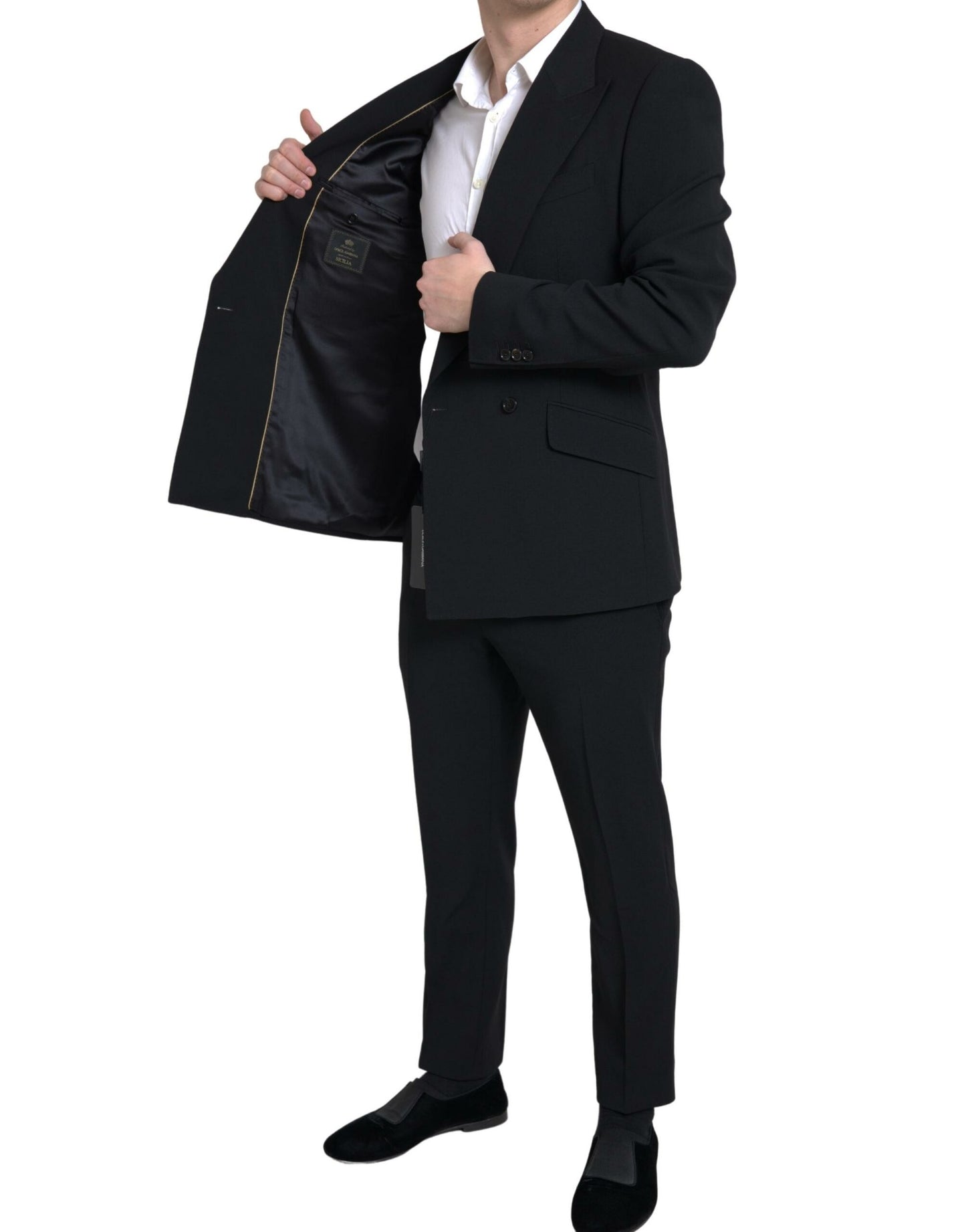 Dolce & Gabbana – Schwarzer, zweiteiliger, zweireihiger SICILIA-Anzug