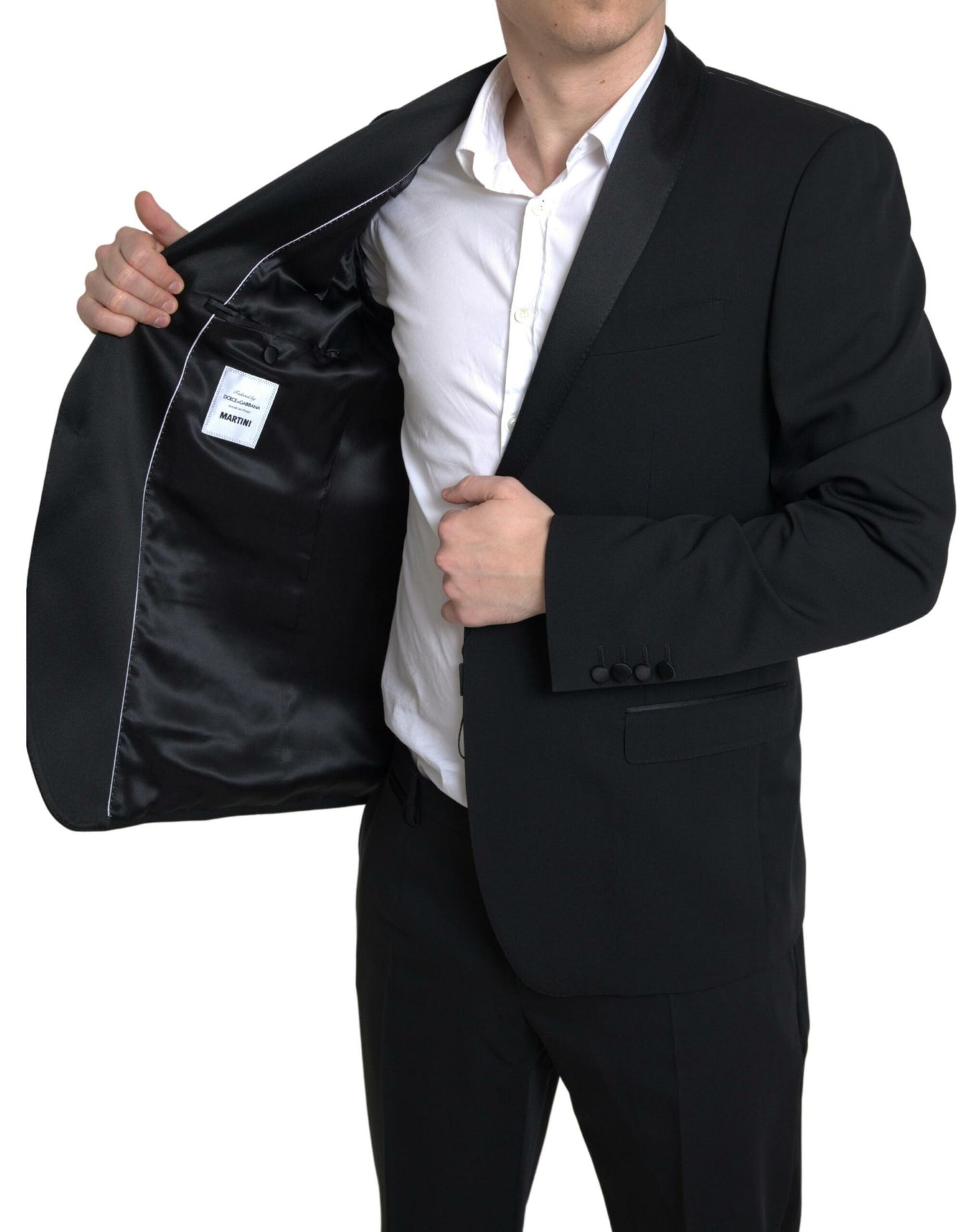 Dolce & Gabbana – Schwarzer, zweiteiliger, einreihiger MARTINI-Anzug