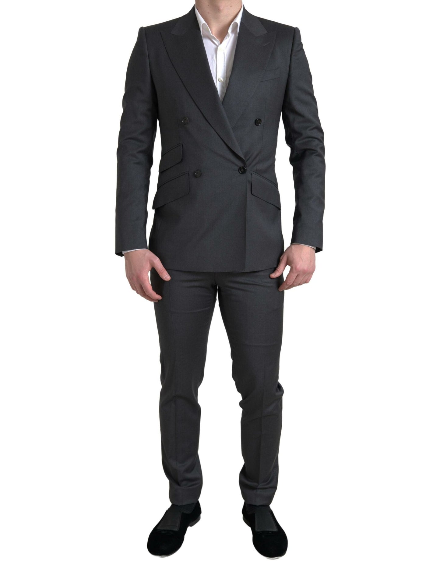 Dolce & Gabbana Grauer 2-teiliger zweireihiger SICILIA-Anzug
