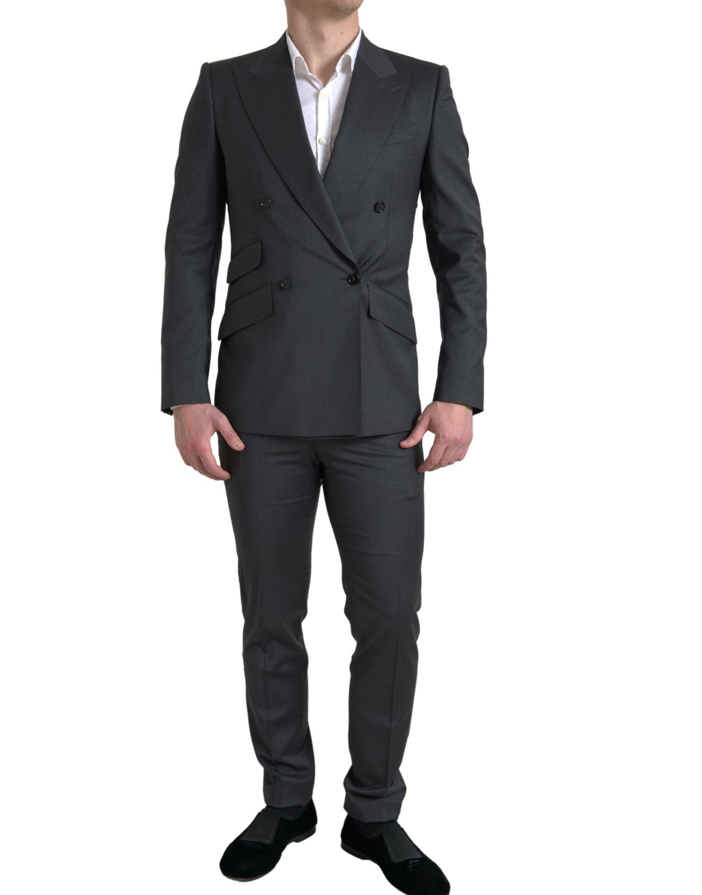 Dolce & Gabbana Grauer 2-teiliger zweireihiger SICILIA-Anzug