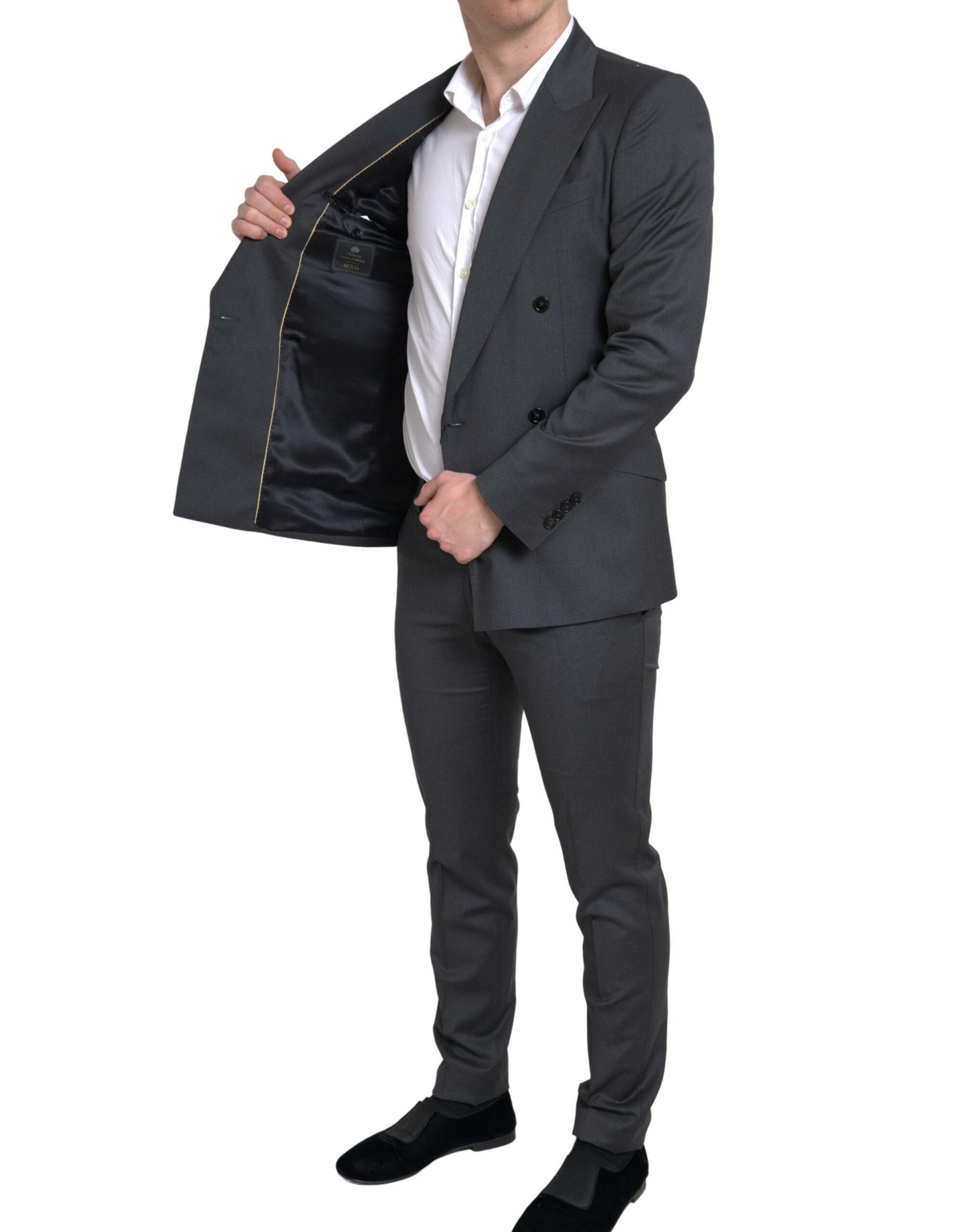 Dolce & Gabbana Grauer 2-teiliger zweireihiger SICILIA-Anzug
