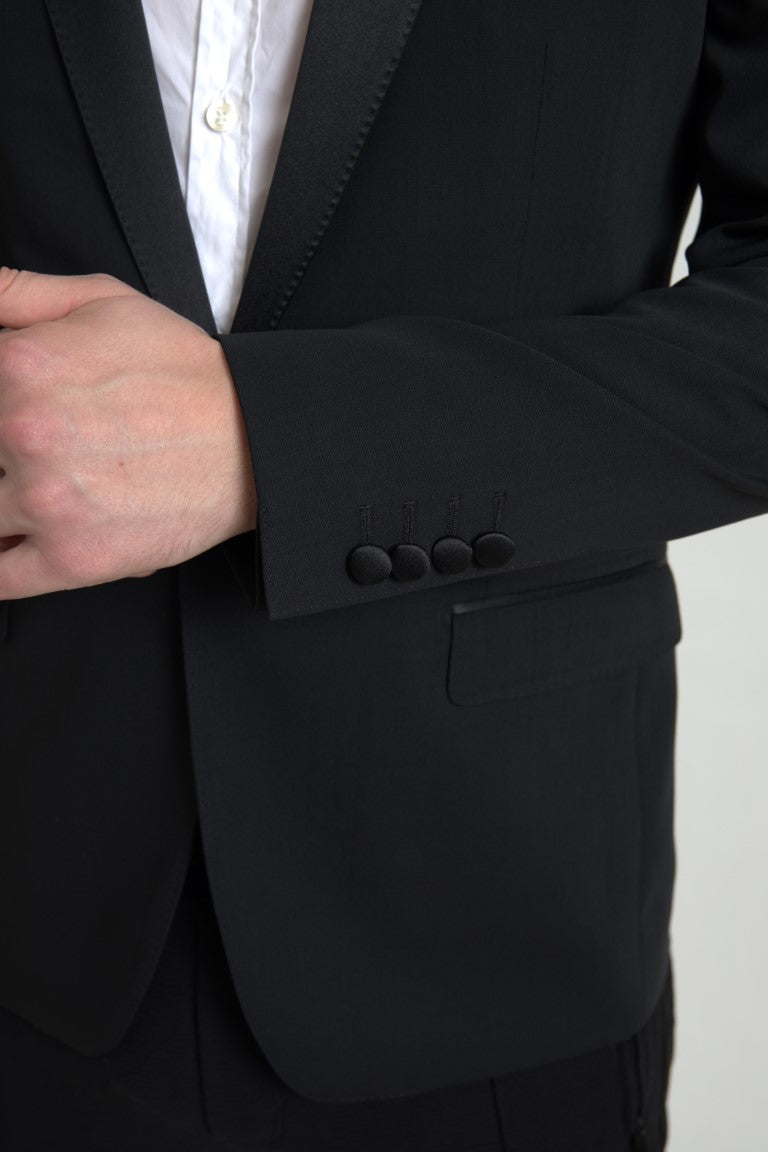Dolce & Gabbana – Einreihiger MARTINI-Blazer aus schwarzer Wolle