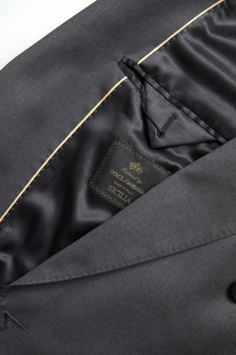 Dolce & Gabbana Grauer 2-teiliger zweireihiger SICILIA-Anzug