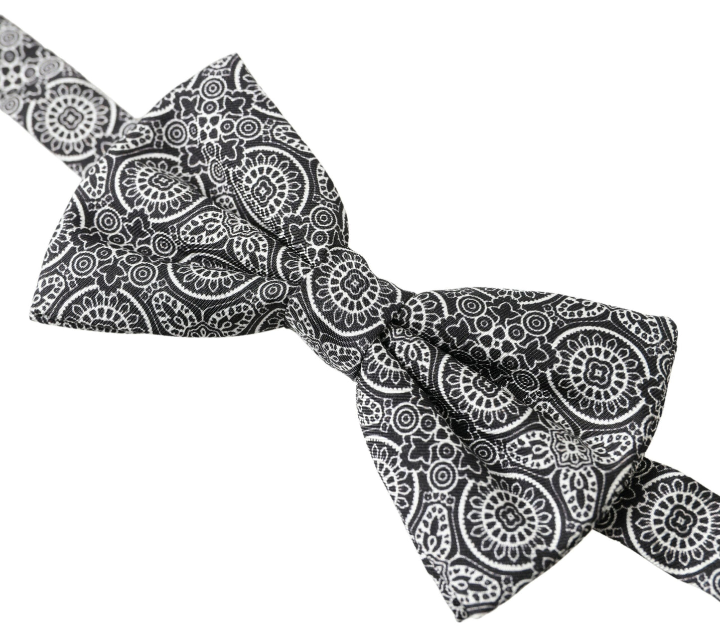 Dolce & Gabbana – Papillon-Fliege mit verstellbarem Halsausschnitt, schwarz/weiß gemustert