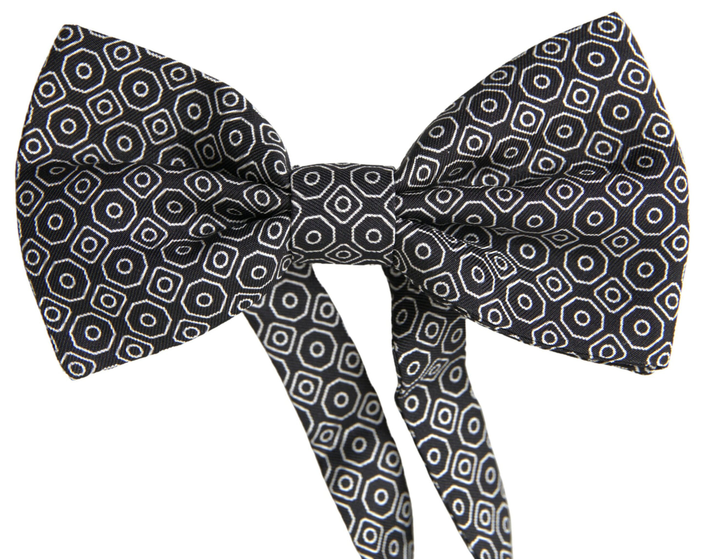 Dolce & Gabbana – Papillon-Fliege mit verstellbarem Halsausschnitt, schwarz/weiß gemustert