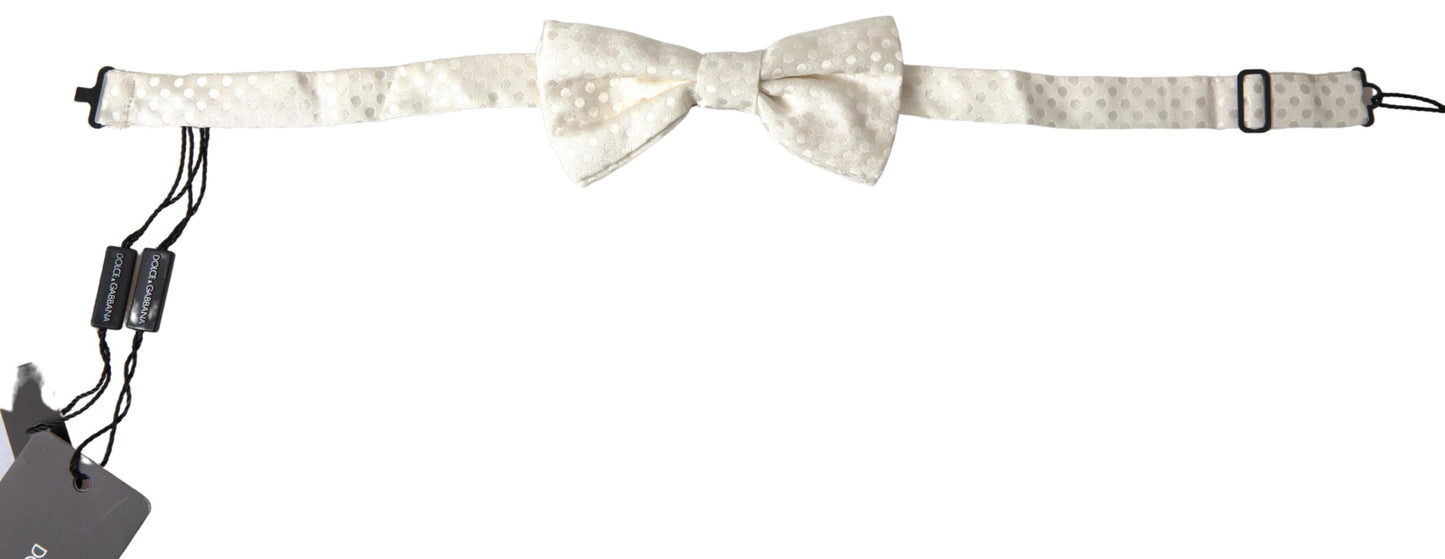 Dolce & Gabbana – Elfenbeinfarbene Papillon-Fliege mit Fantasiemuster und verstellbarem Hals