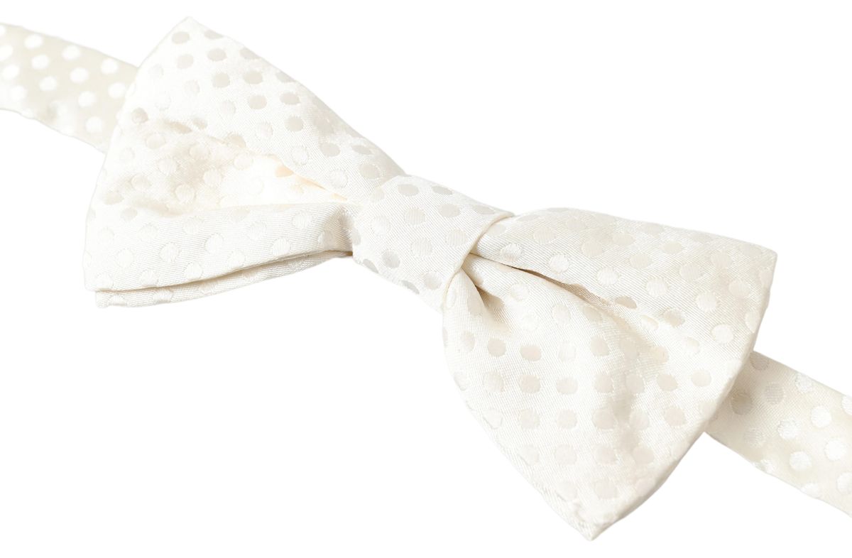 Dolce & Gabbana – Elfenbeinfarbene Papillon-Fliege mit Fantasiemuster und verstellbarem Hals