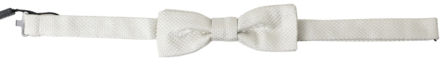 Dolce & Gabbana – Papillon – Fliege aus elfenbeinfarbener Seide mit verstellbarem Hals