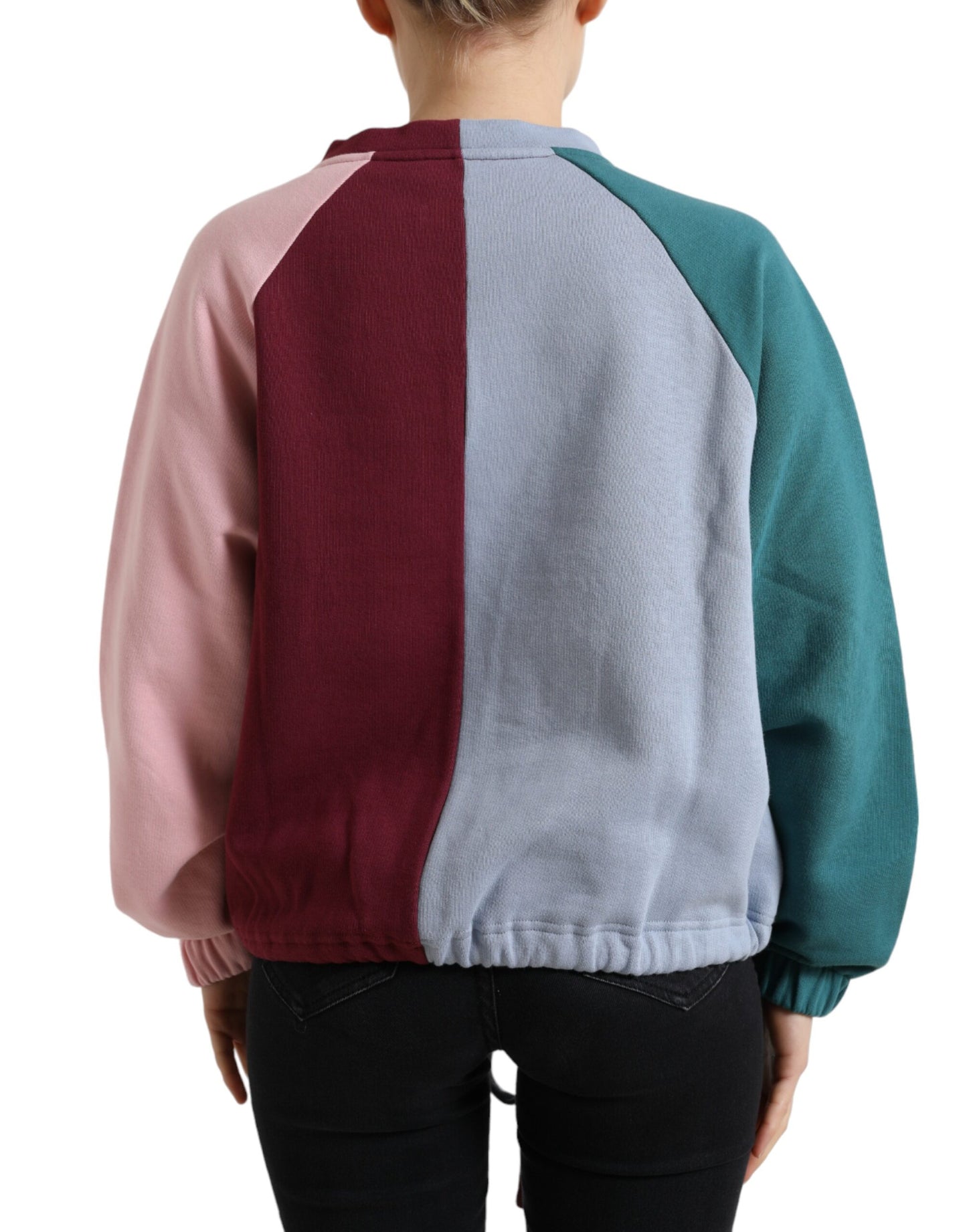Dolce & Gabbana Mehrfarbiger Pullover aus Baumwolle mit Rundhalsausschnitt