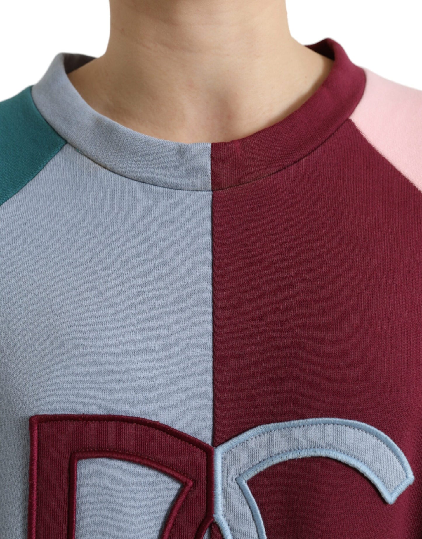 Dolce & Gabbana Mehrfarbiger Pullover aus Baumwolle mit Rundhalsausschnitt