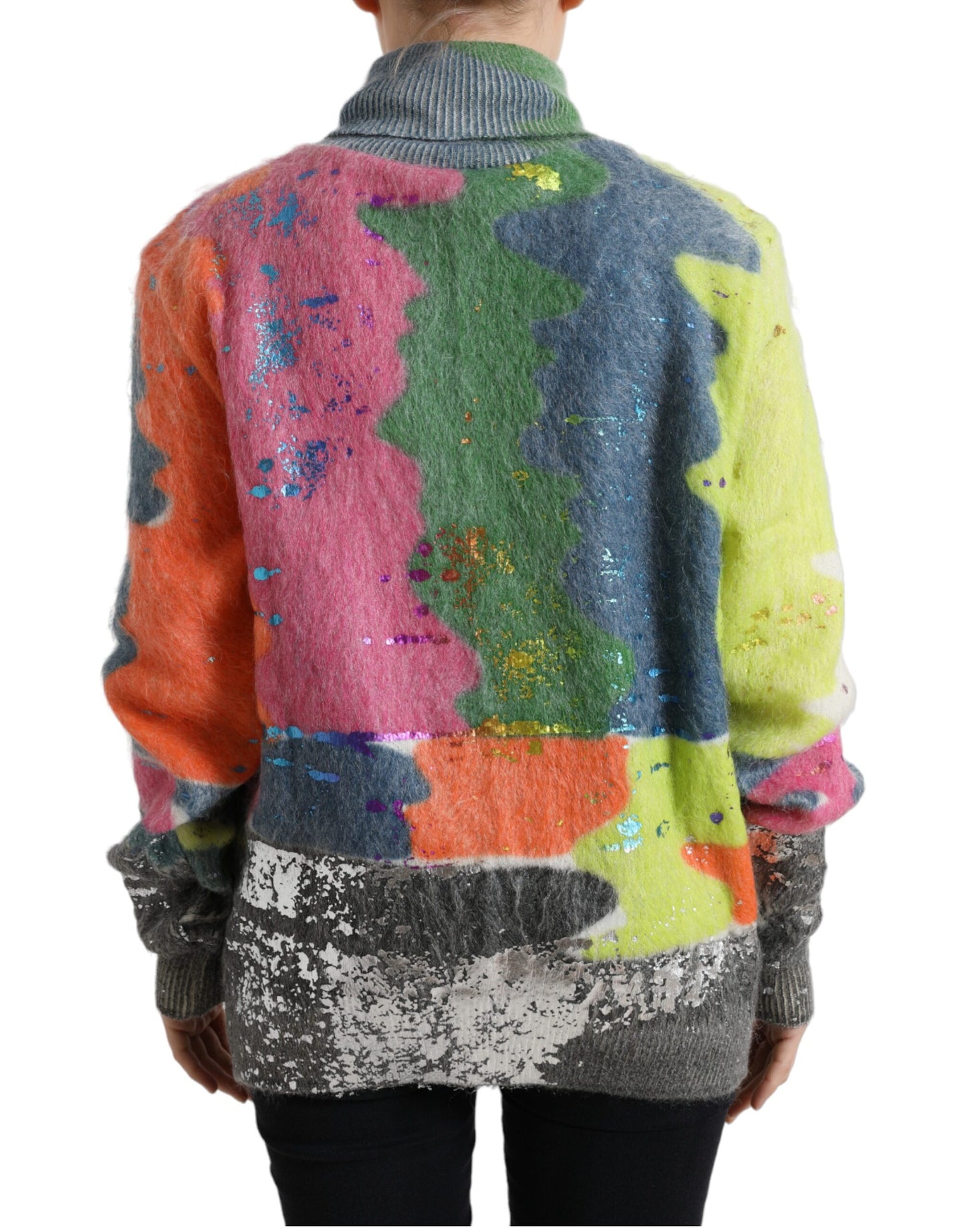Dolce & Gabbana Mehrfarbiger Rollkragenpullover aus Mohair