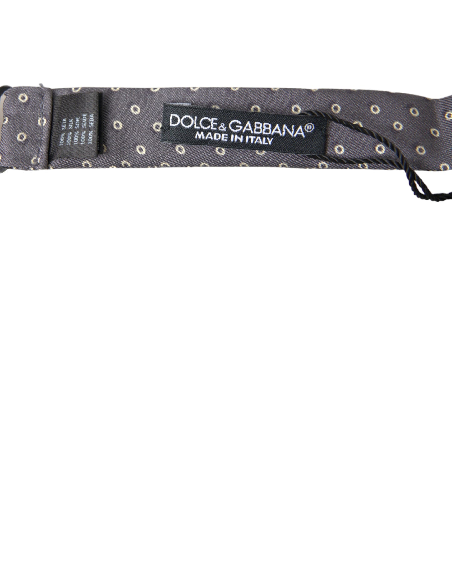 Dolce & Gabbana – Grau gepunktete Papillon-Fliege aus Seide mit verstellbarem Hals