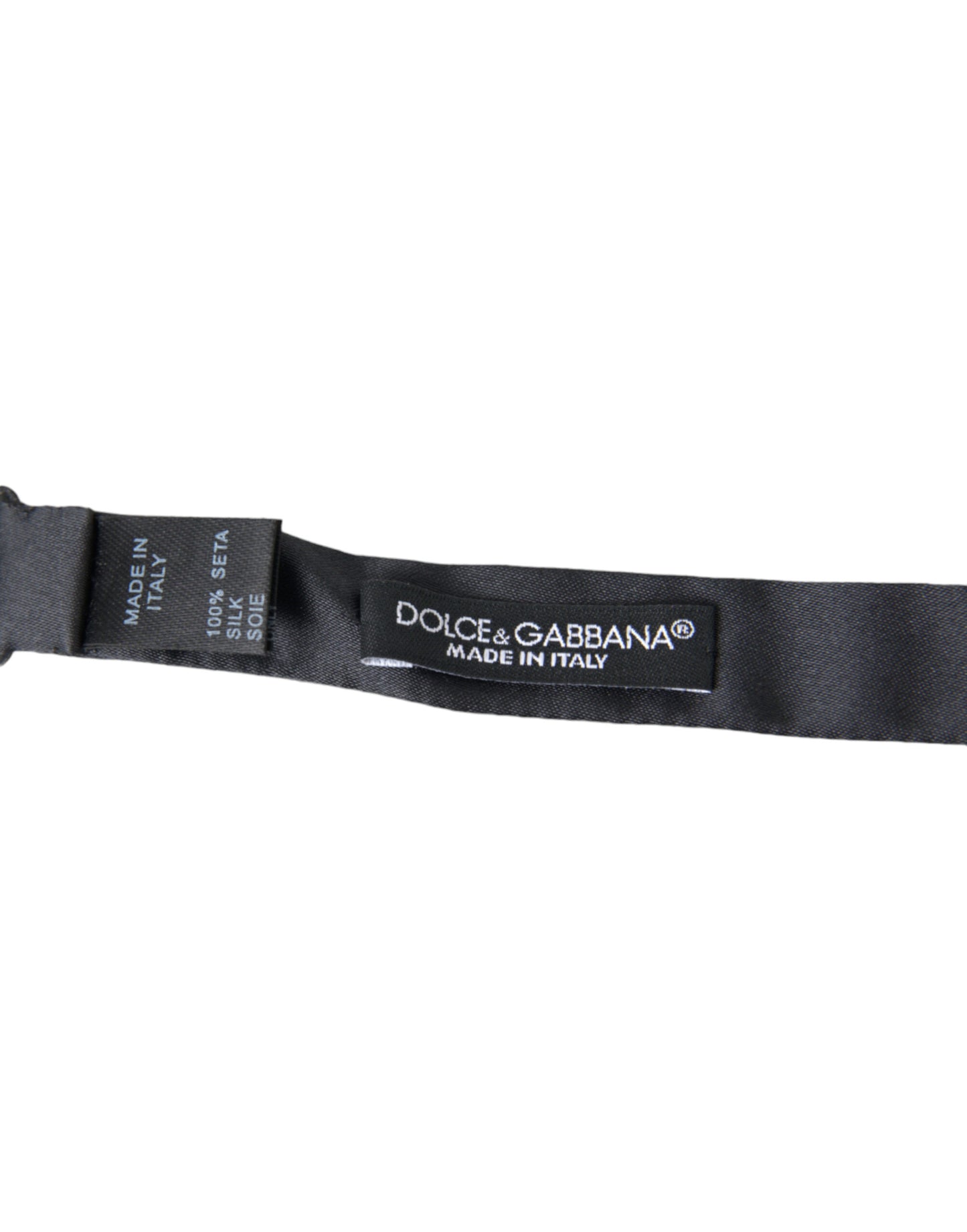 Dolce & Gabbana Herren Papillon Fliege aus dunkelgrauer Seide mit verstellbarem Hals