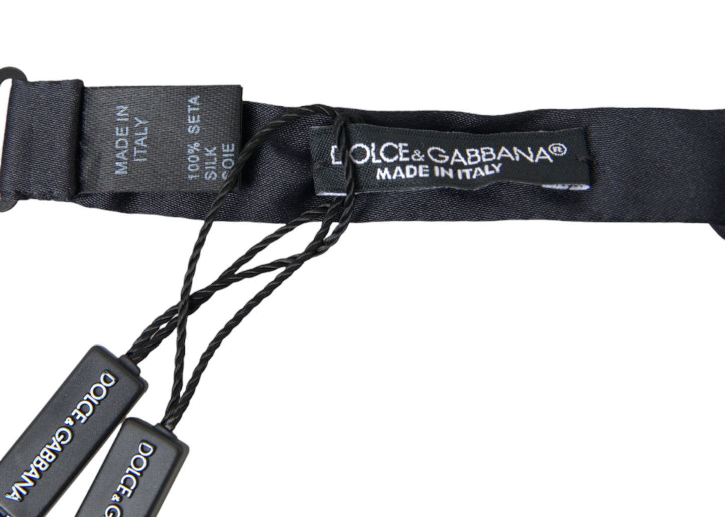 Dolce & Gabbana Dunkelblaue Papillon-Fliege aus Seidensatin mit verstellbarem Halsausschnitt für Herren