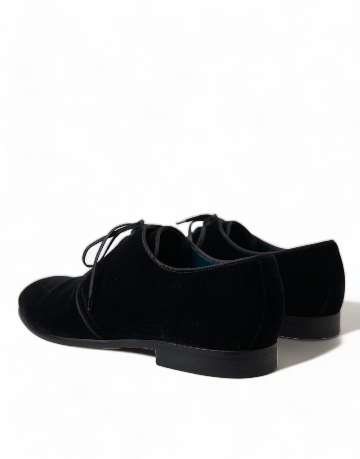 Dolce & Gabbana – Formelle Derby-Schuhe aus schwarzem Samt mit Schnürung