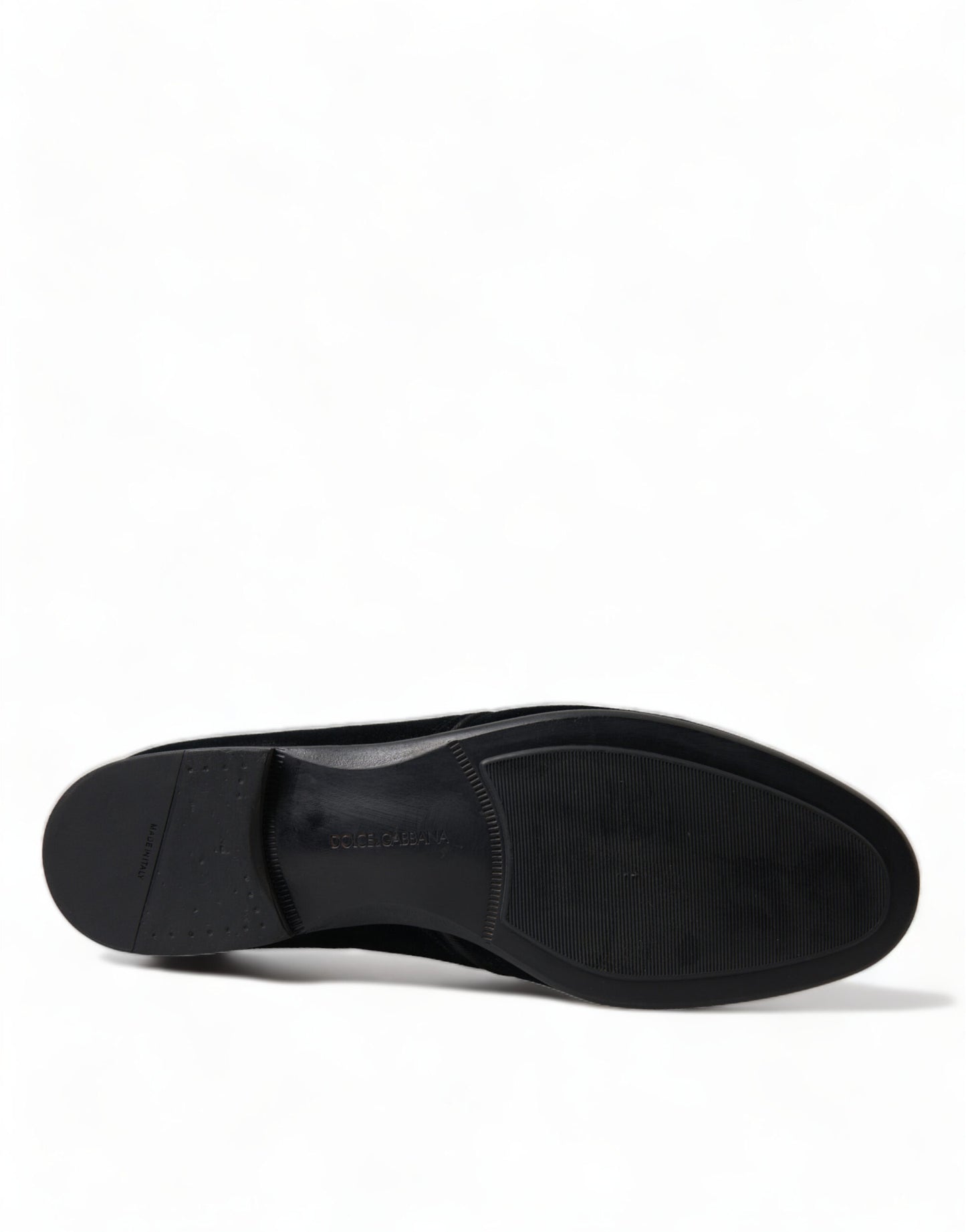 Dolce & Gabbana – Formelle Derby-Schuhe aus schwarzem Samt mit Schnürung