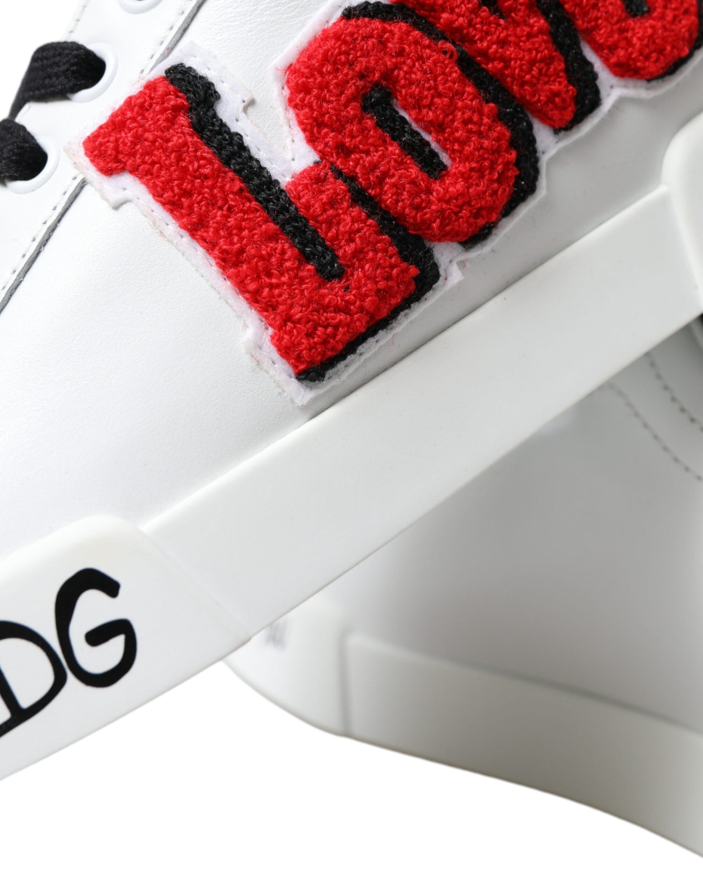 Dolce & Gabbana – Klassische Portofino-Sneaker in Weiß mit Love-Patch