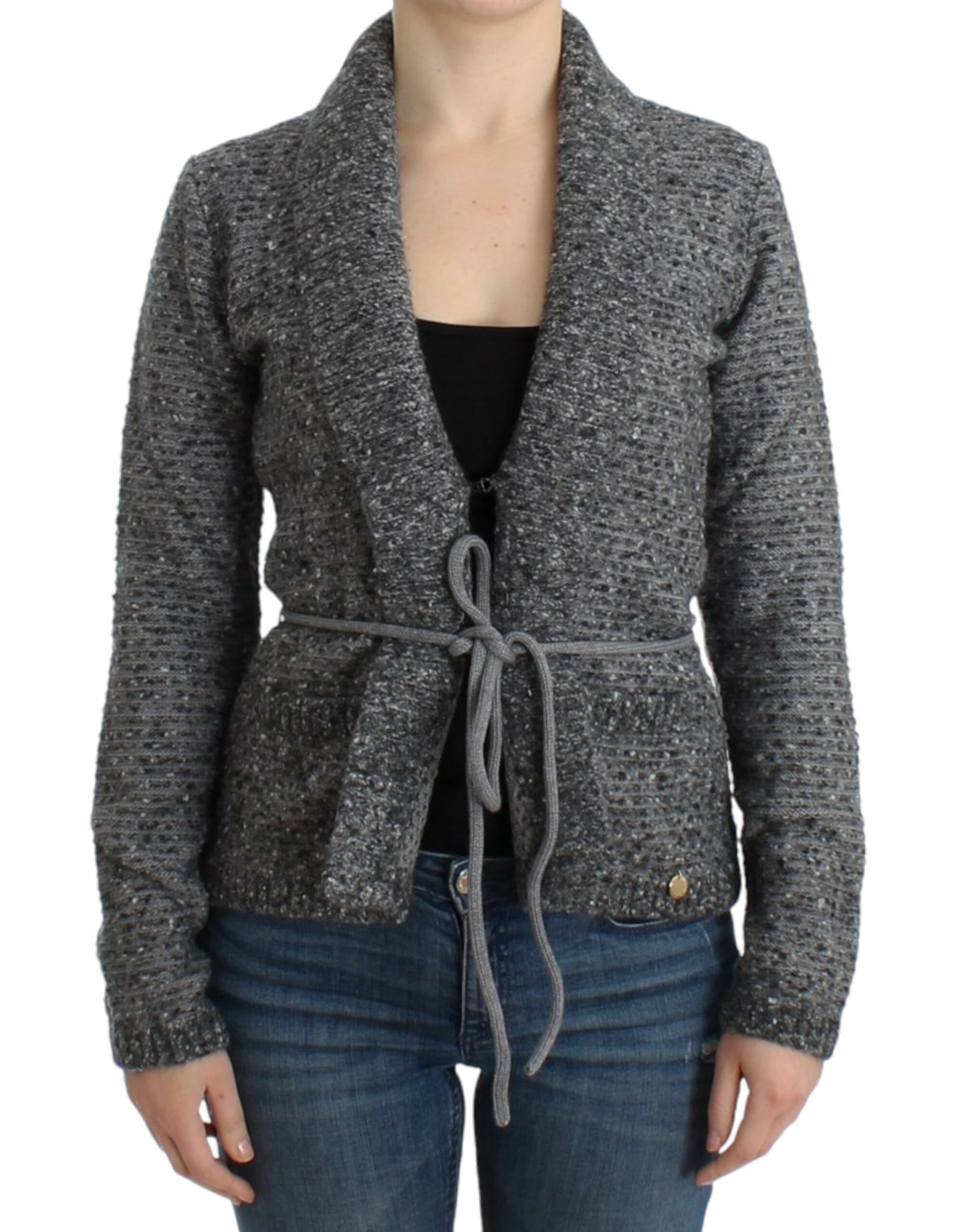 Cavalli Graue Strickjacke aus Wolle