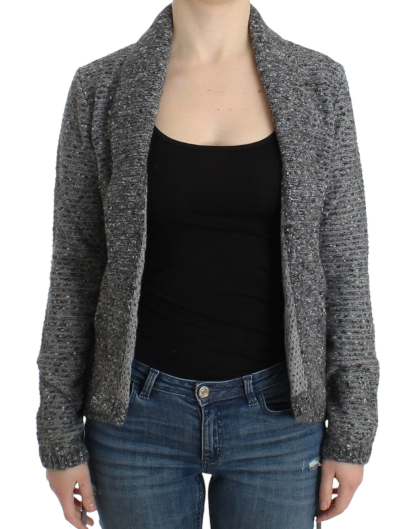 Cavalli Graue Strickjacke aus Wolle