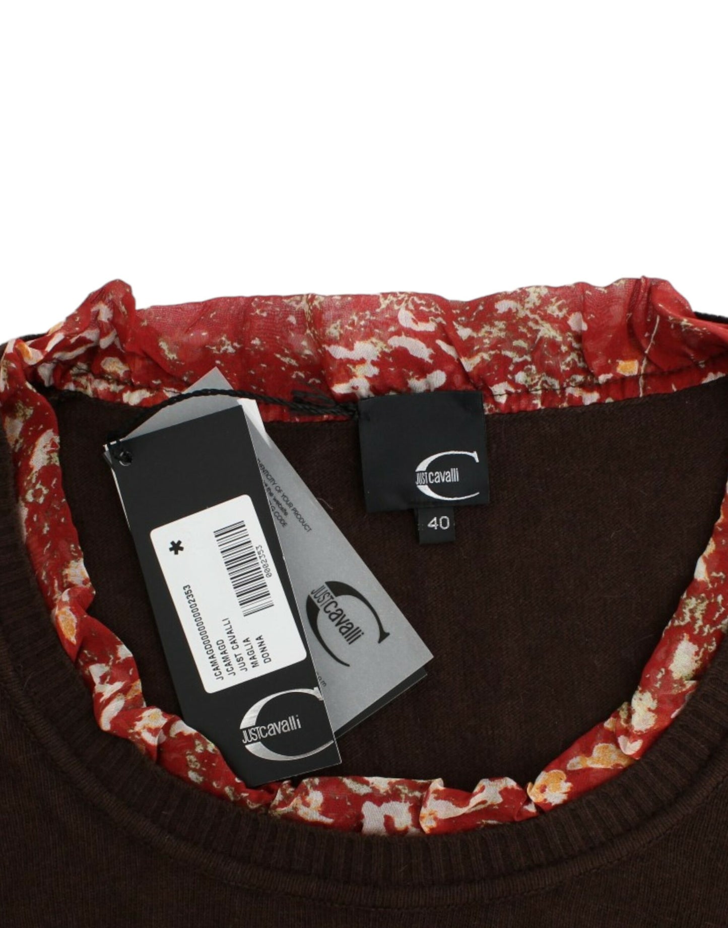 Cavalli Brauner Rundhalspullover