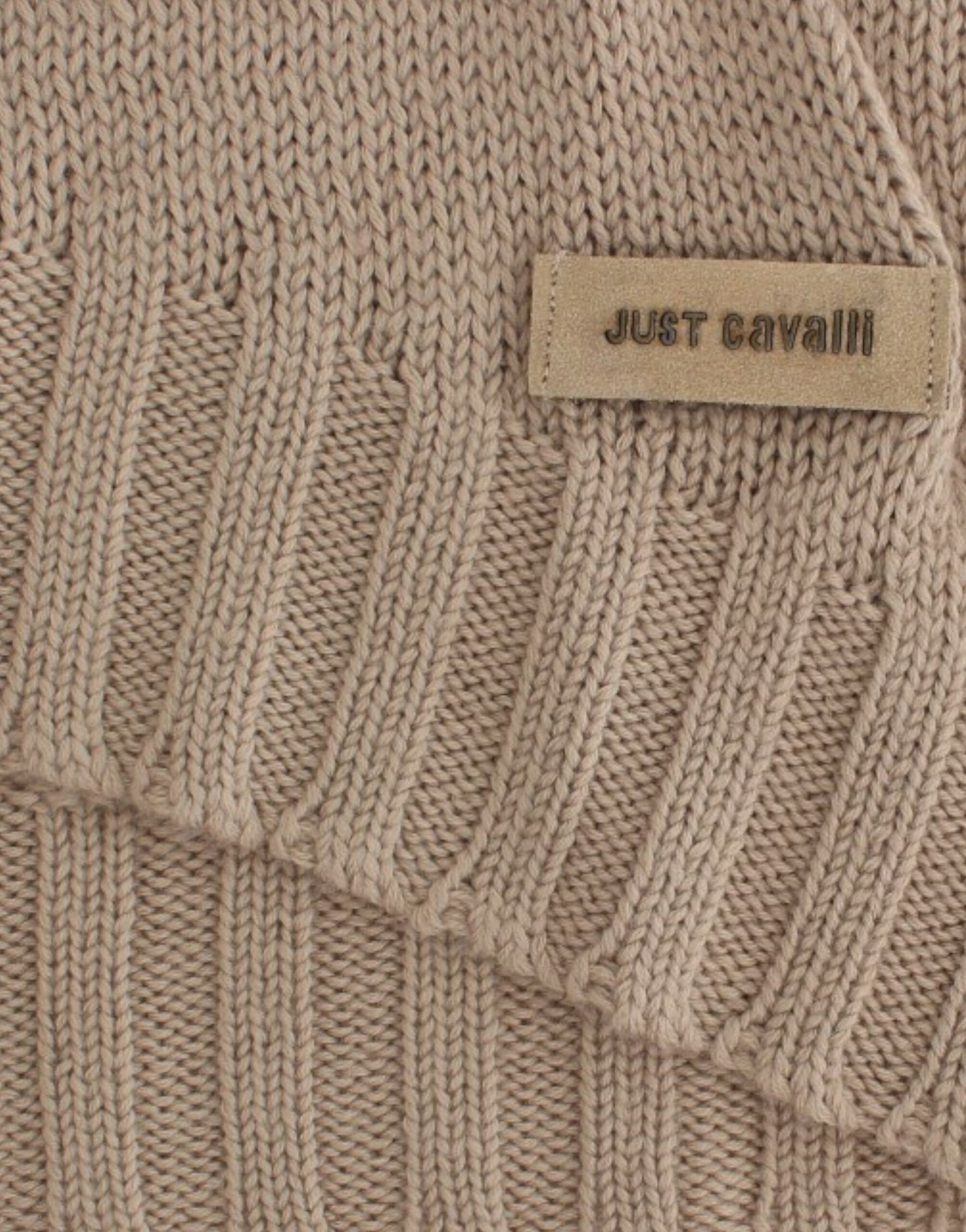 Cavalli Beigefarbener Strickpullover aus Wolle