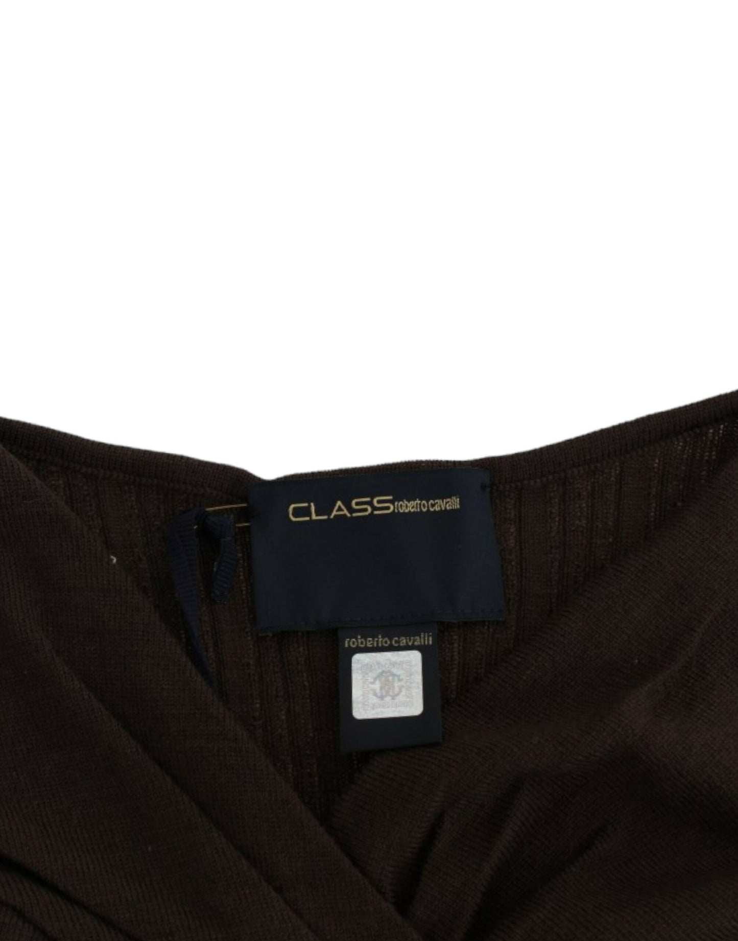 Cavalli Brauner gestrickter Wollpullover