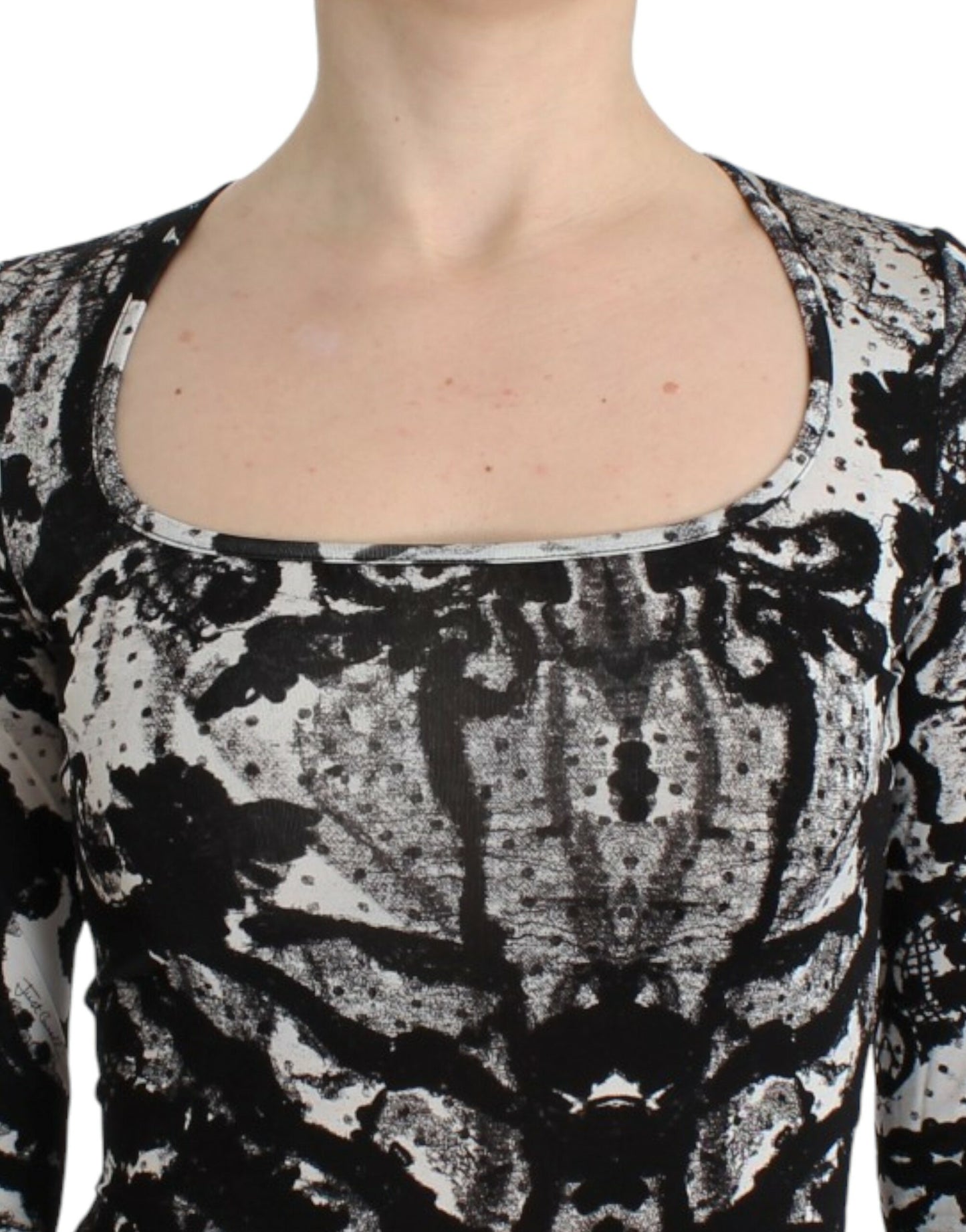 Cavalli – Schwarzes Etuikleid mit Print