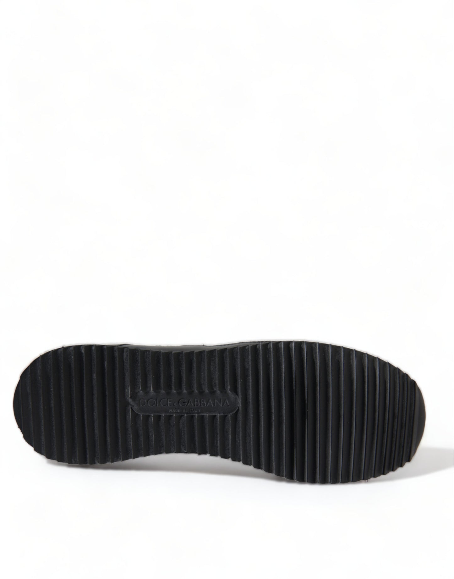 Dolce & Gabbana Schwarze Sneakers aus Leder mit Blumenspitze