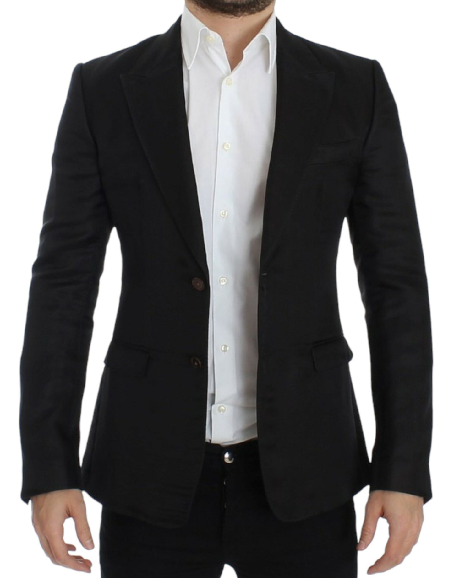 Dolce & Gabbana – Schwarzer Slim-Fit-Blazer aus Seide