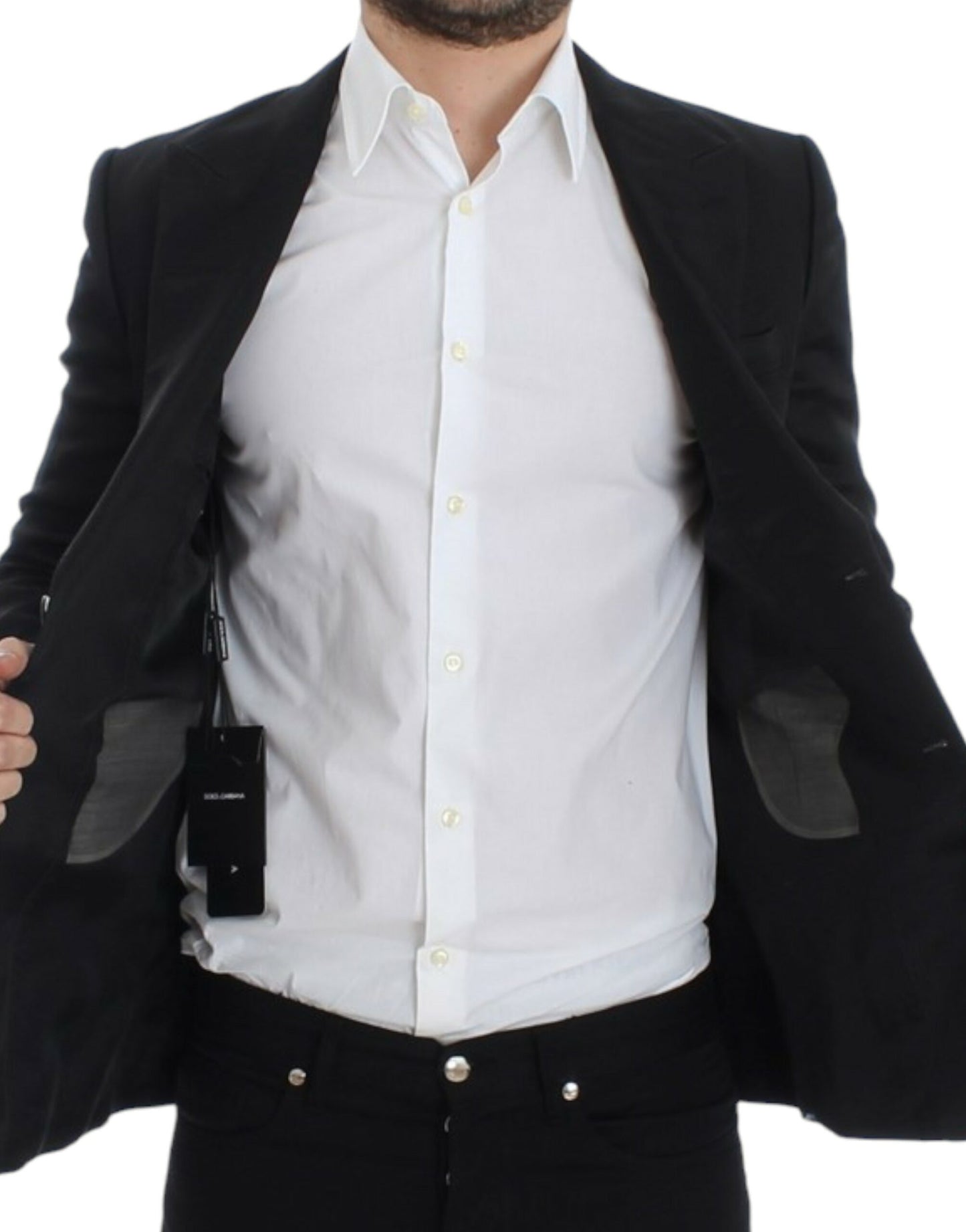 Dolce & Gabbana – Schwarzer Slim-Fit-Blazer aus Seide