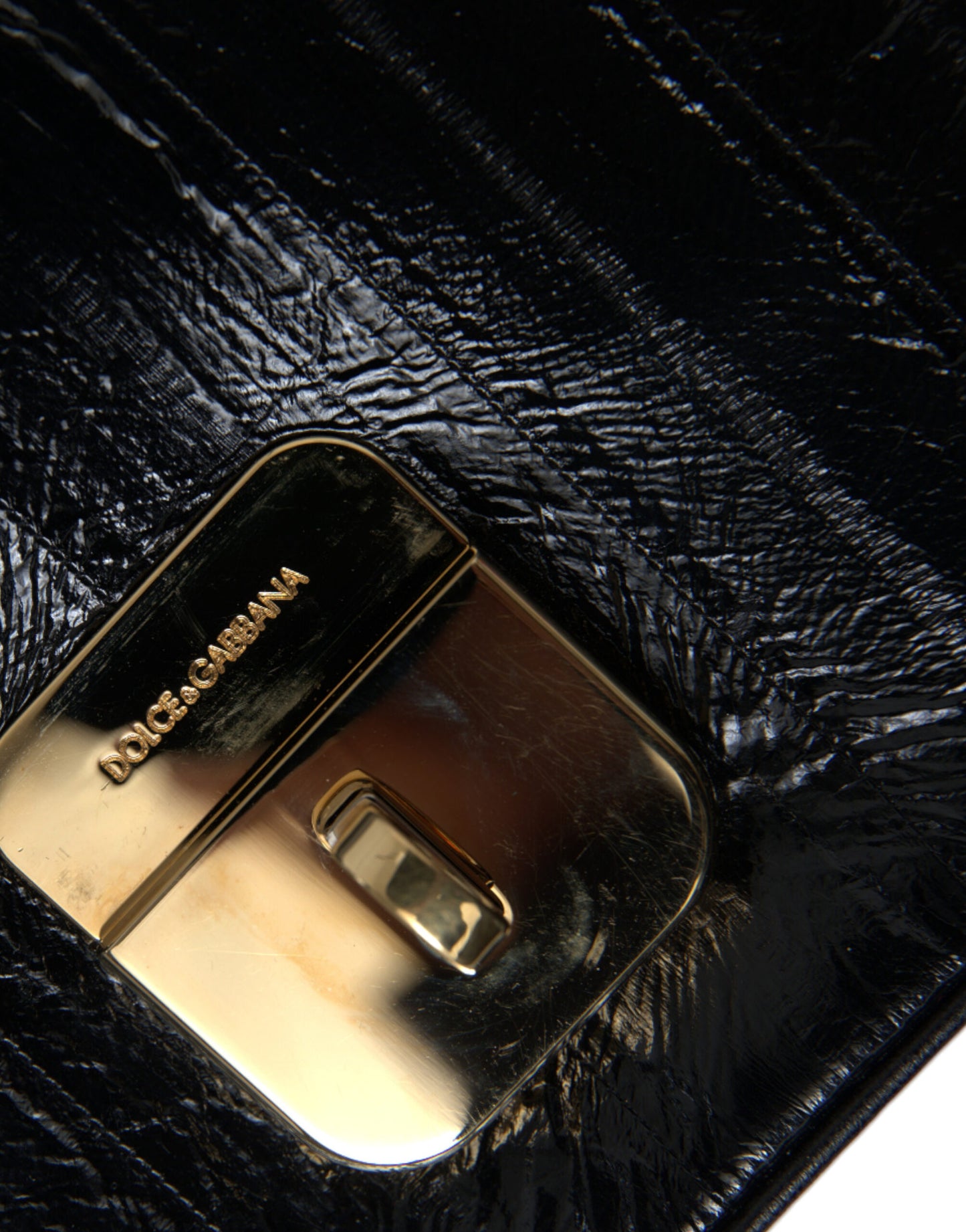 Dolce & Gabbana Schwarze Schultertasche aus Aalleder mit Dokumenten-Organizer