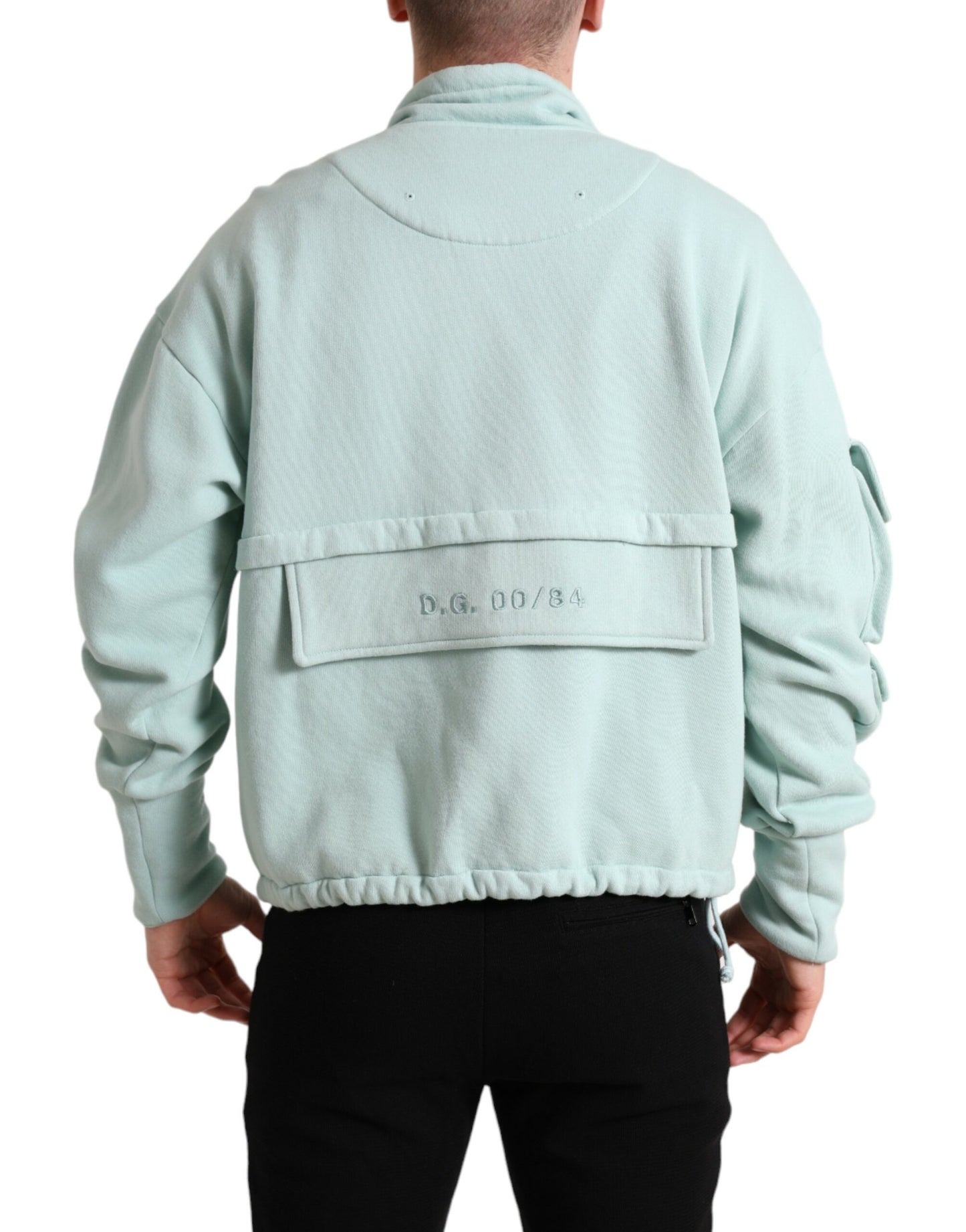Dolce & Gabbana Mintgrüner Pullover mit Baumwolltaschen