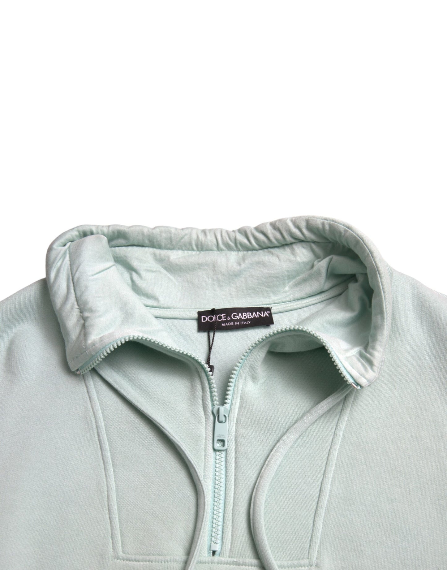 Dolce & Gabbana Mintgrüner Pullover mit Baumwolltaschen