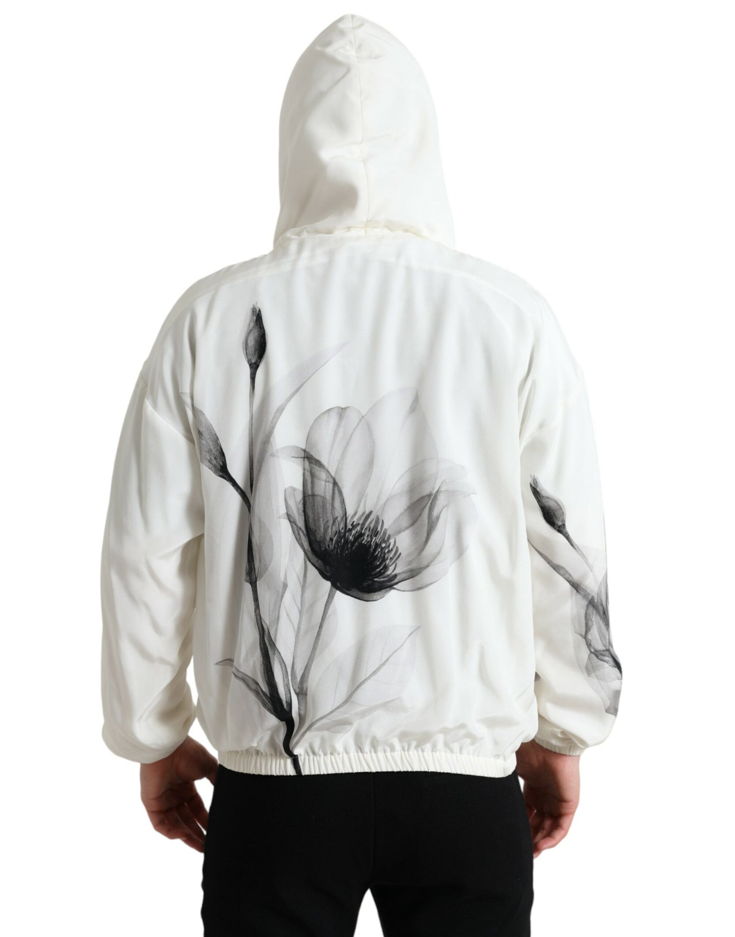 Dolce & Gabbana – Weißer Kapuzenpullover mit Blumenmuster
