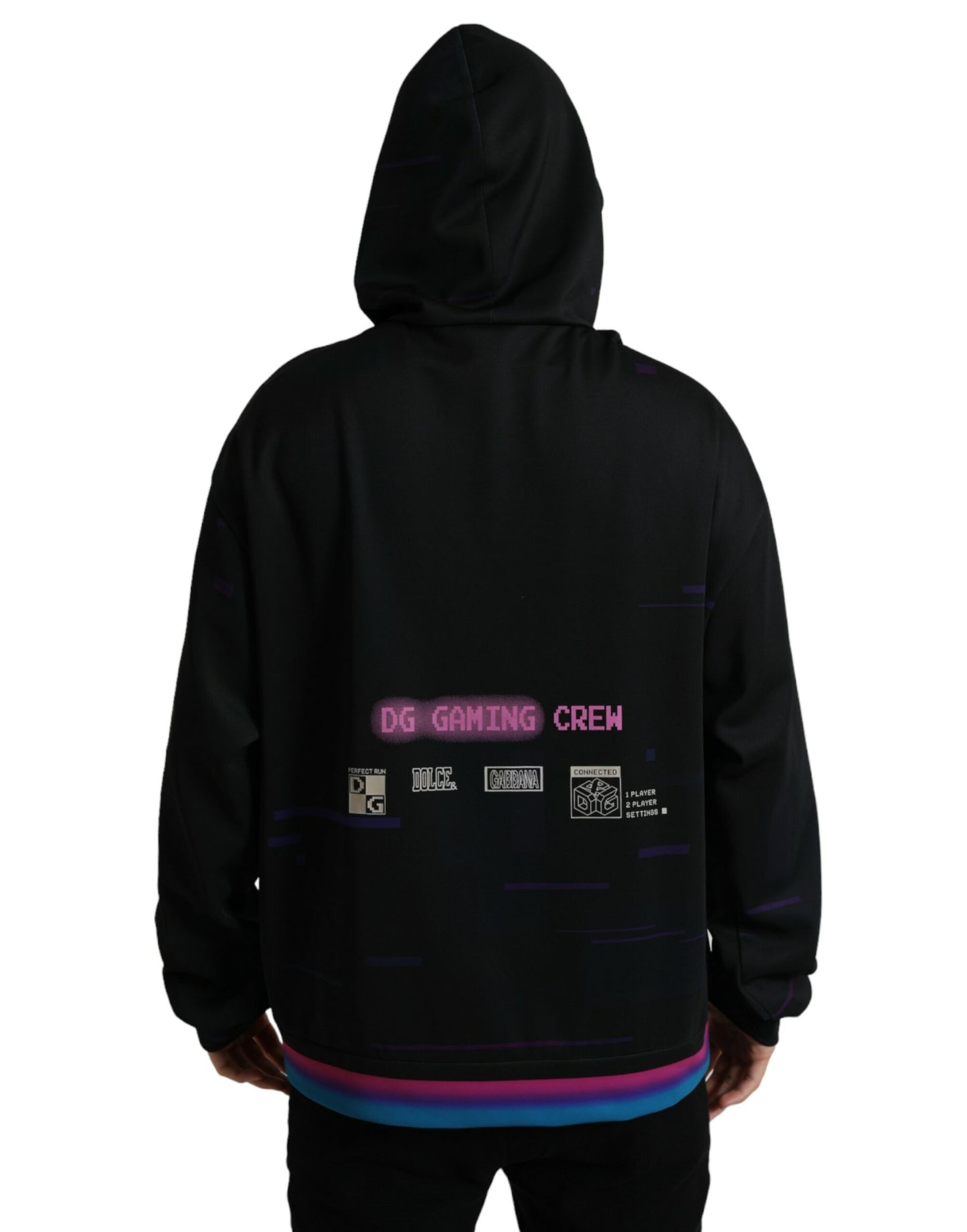 Dolce & Gabbana – Schwarzes Kapuzensweatshirt mit Logo-Print