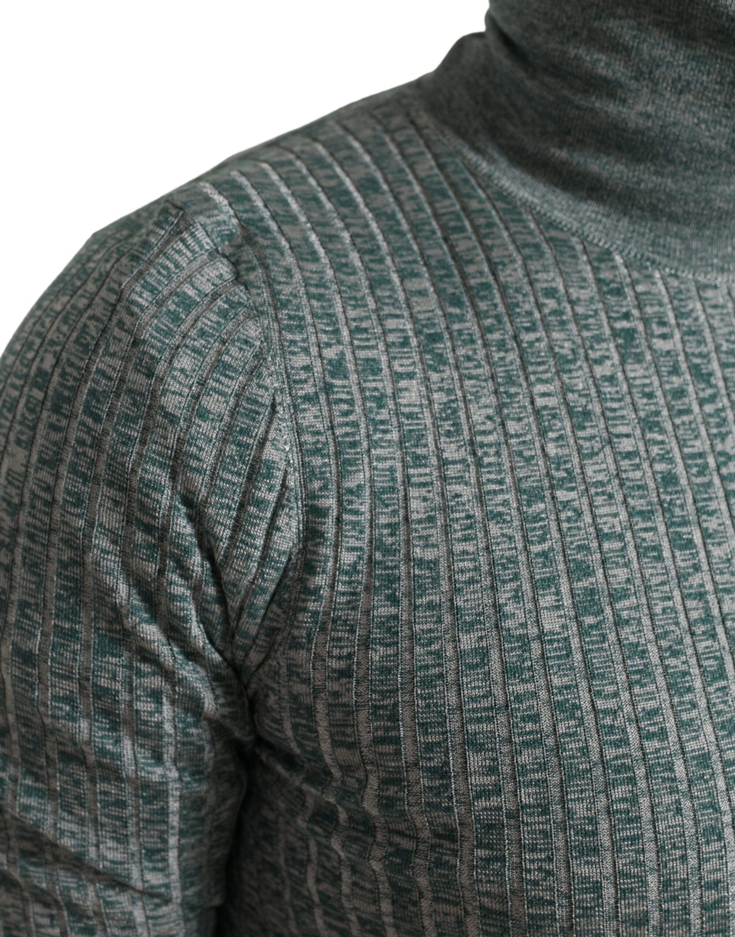 Dolce & Gabbana, grüner Rollkragenpullover aus Polyester