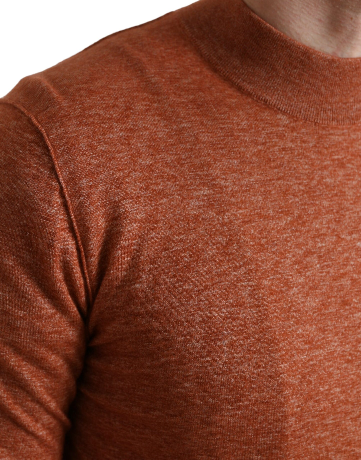 Dolce & Gabbana – Orangefarbener Pullover aus Kaschmir mit Rundhalsausschnitt