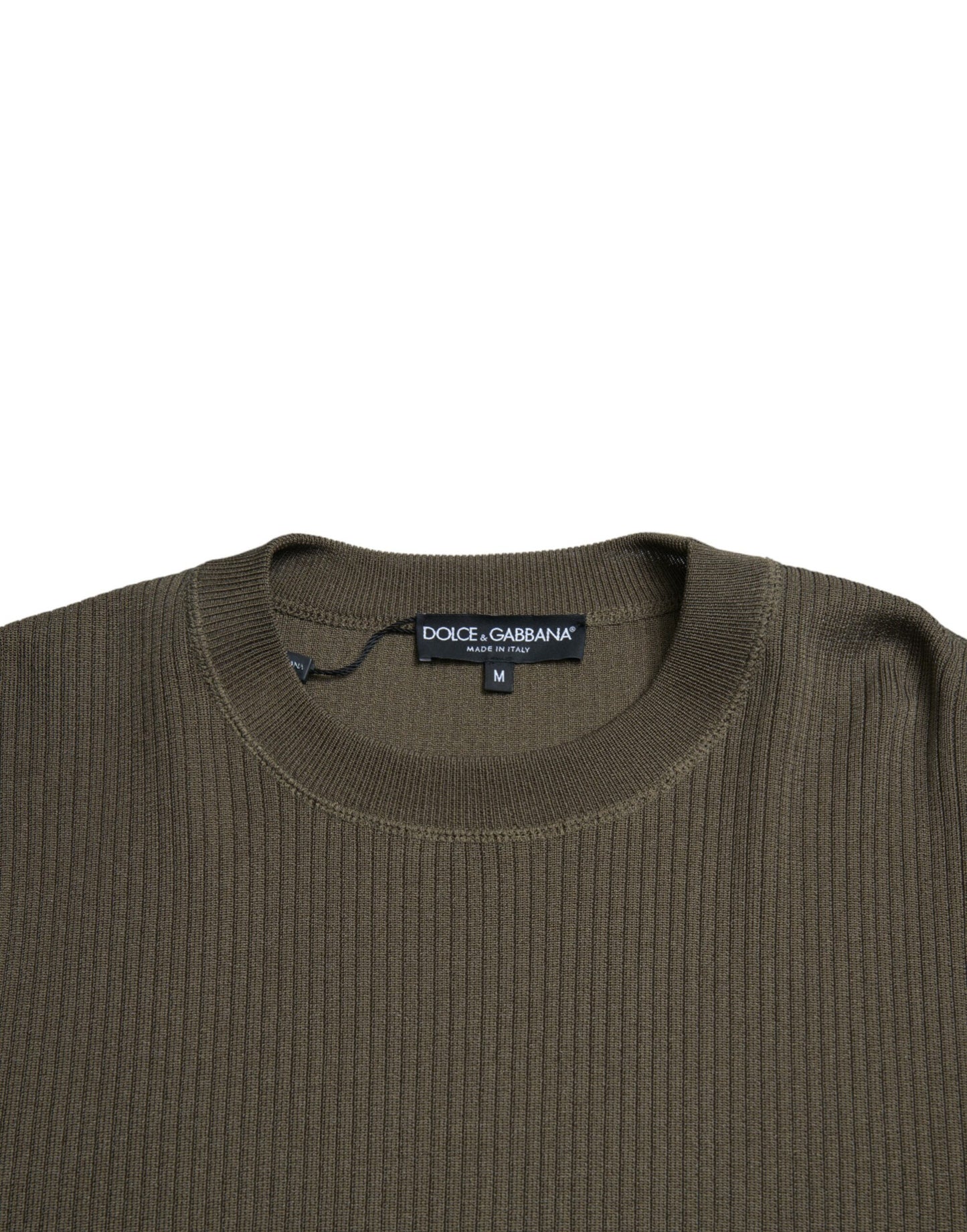 Dolce & Gabbana Grüner Viskose-Pullover mit Rundhalsausschnitt für Herren