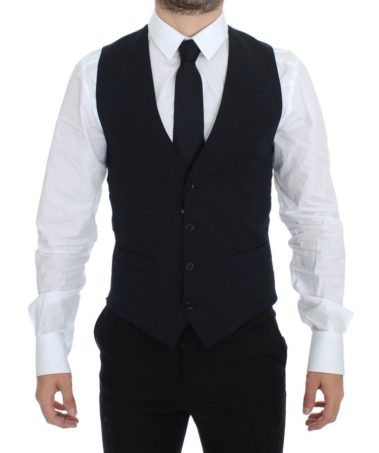 Dolce & Gabbana – Weste aus blauer Wolle für formelle Anlässe