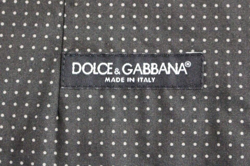 Dolce & Gabbana Grau gepunktetes Kleid Weste Gilet Weste