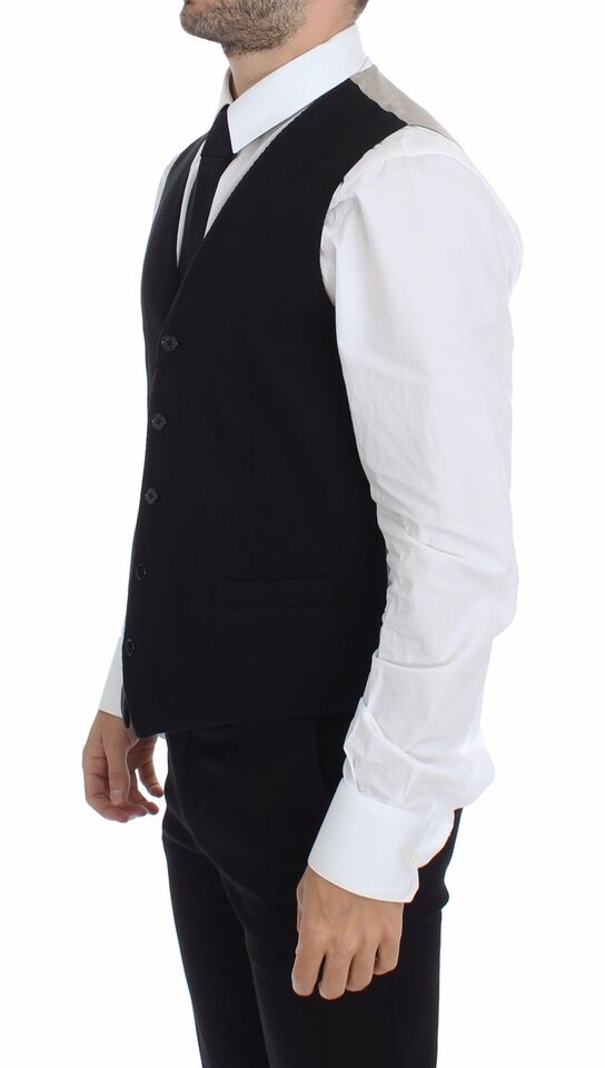 Dolce & Gabbana – Schwarze Anzugweste aus Baumwolle mit Blazer