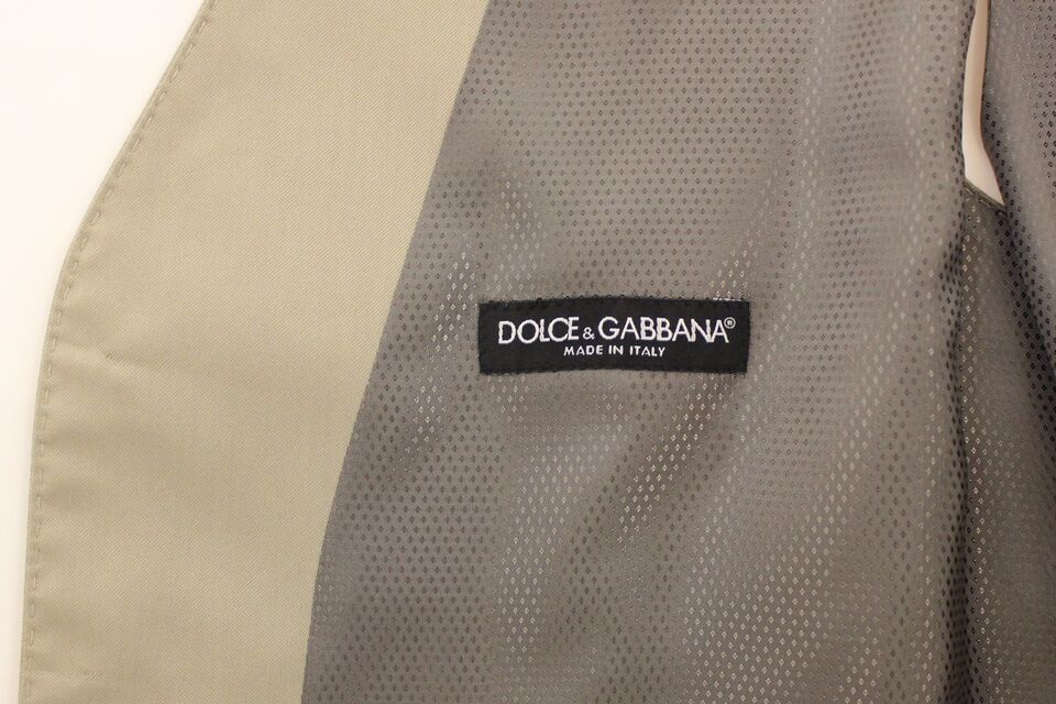 Dolce & Gabbana Beige Baumwollkleid Weste Blazer Jacke