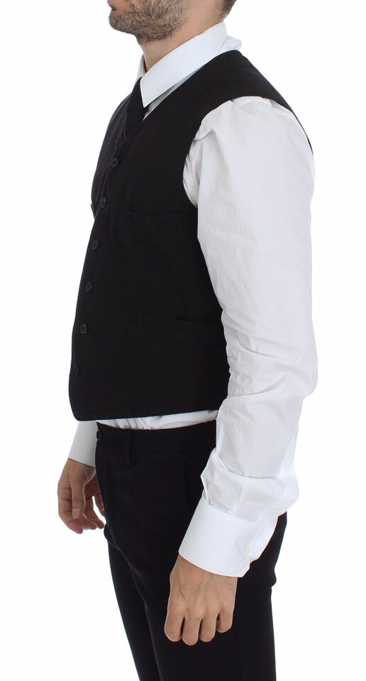 Dolce & Gabbana – Schwarzer Blazer aus Leinen und Baumwolle