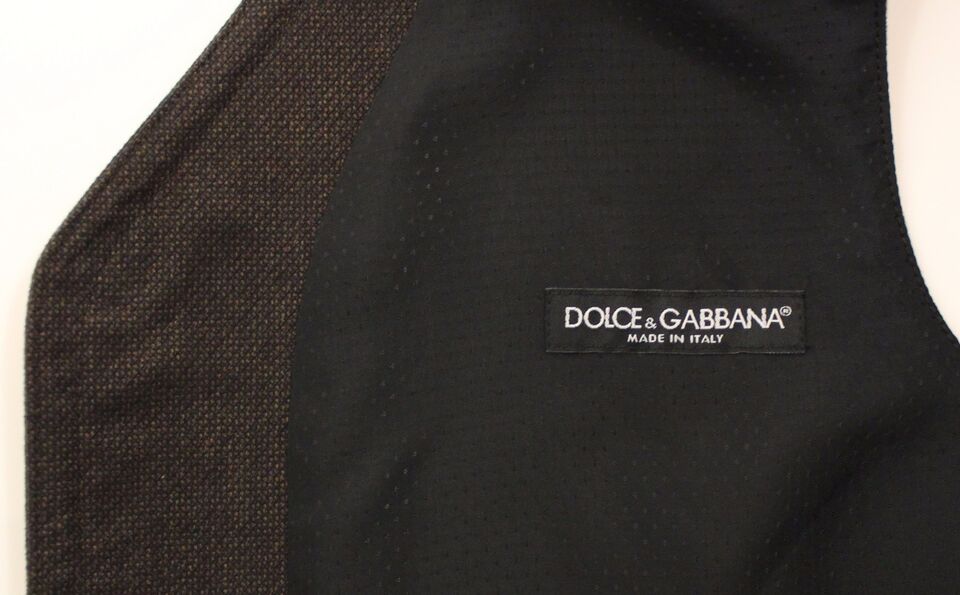 Dolce & Gabbana – Weste aus brauner Baumwollmischung